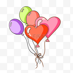 彩色的气球插画图片_情人节彩色的气球插画