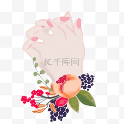 工笔画的图片_中国风浪漫花朵手绘矢量图