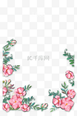 手绘桃花图片_唯美粉红樱花桃花边框