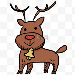 圣诞节棕色小清新卡通麋鹿