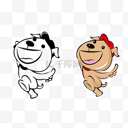 跳舞的狗狗卡通动物