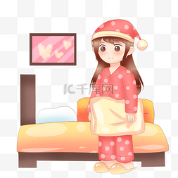 粉色睡眠图片_穿睡衣睡觉的小女孩