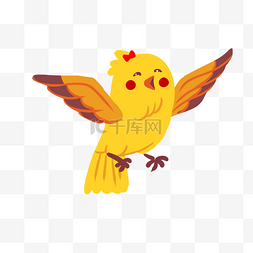 动物图片_飞翔的黄色小鸟图