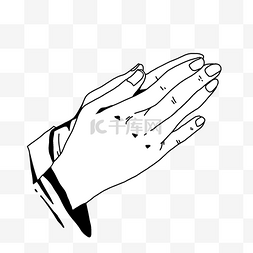 手部手绘图图片_手绘祈祷的手特写素材
