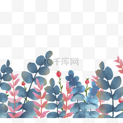 森林花朵图片_手绘插画风森林童话装饰植物png免