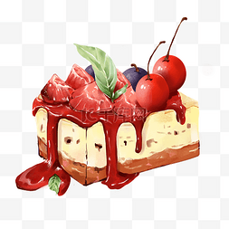 手绘手绘蛋糕图片_手绘甜品蛋糕插画