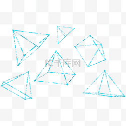 晶格晶格图片_科技感蓝色立体三角锥晶格装饰