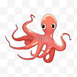 章鱼喷墨图片_手绘卡通海鲜海洋生物章鱼