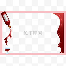 红酒logo图片_红色的红酒边框插画