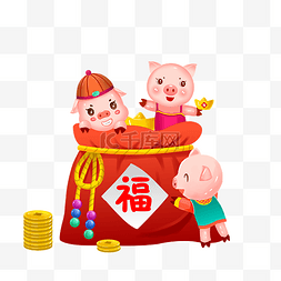 灯笼图片_猪年卡通春节新年农历2019