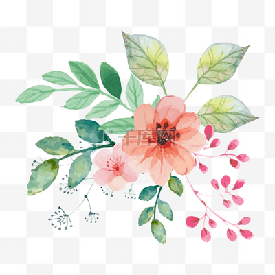 水彩花朵