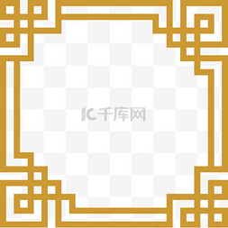 透明框新年图片_中国风富贵金矢量海报边框透明png