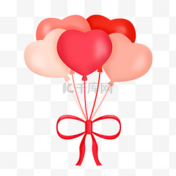 红色气球图片_情人节装饰气球插画