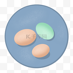 水盘子图片_食材早餐鸡蛋蓝盘子