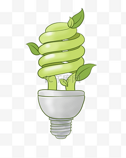 绿色环境保护插画图片_绿色节能灯宣传画