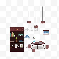 欧式家具图片_矢量手绘卡通家具