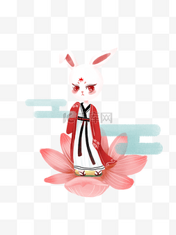 中秋节兔子造型可爱插画元素