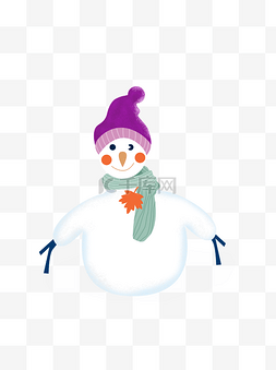 冬季围围巾戴帽子雪人设计可商用