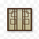中国风的棕色窗户插画海报网页免抠元素