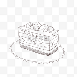 奶油蛋糕手绘插画