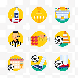 足球球队图片_俄罗斯世界杯黄色小清新足球矢量