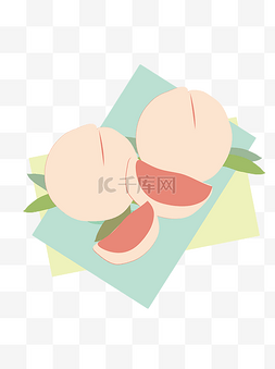 手绘水果水蜜桃图片_手绘水蜜桃水果可商用元素