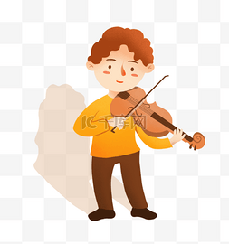 小提琴演奏家卡通插画