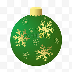 圣诞节卡通扁平古典绿色装饰球元
