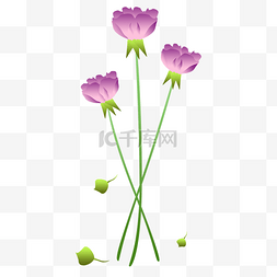 紫色花朵卡通免抠图