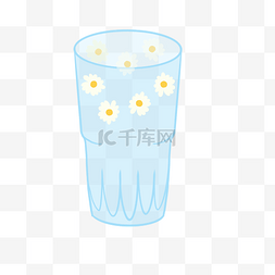 小雏菊可爱花纹玻璃杯