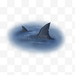 自由手绘图片_世界海洋日手绘鲨鱼
