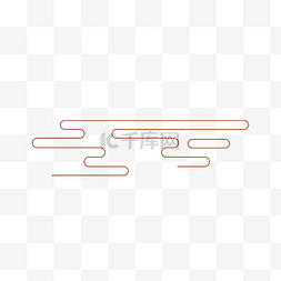 祥云线条装饰图片_中式古风新年元宵手绘矢量线条祥
