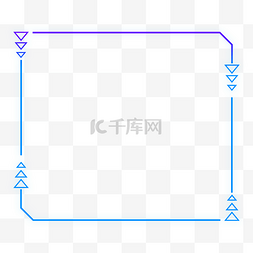 渐变边框淘宝图片_蓝色科技感外发光方形三角形边框