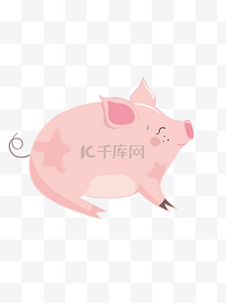 2019图片_2019猪年手绘卡通粉色小猪可商用