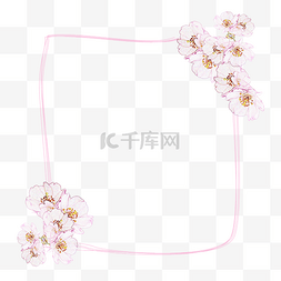 手绘风花卉边框线框