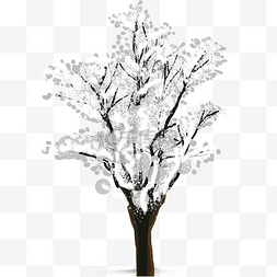 大雪海报海报图片_立冬下雪插画树枝手绘大树
