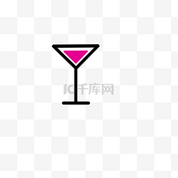 手绘的鸡尾酒杯