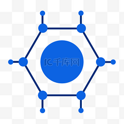 多边形图片_蓝色多边形基因机构卡通图标