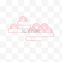 手绘祥云通用词免扣图