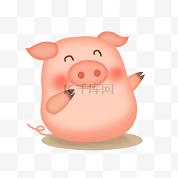 小猪插画图片_手绘可爱小猪插画