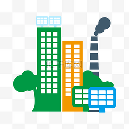 绿色能源工厂图片_城市环境保护插画