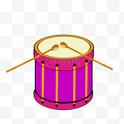 手绘乐器鼓PNG图片_紫色的乐器鼓手绘插画