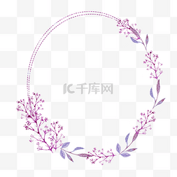 唯美植物花边图片_水彩植物花边框插画