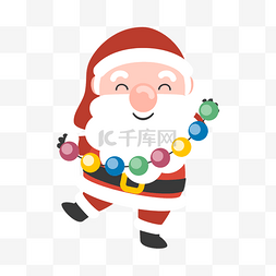 卡通圣诞节可爱圣诞老人玩彩球素