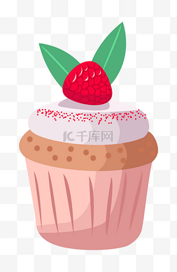 漂亮的草莓蛋糕插画