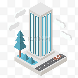 高楼大厦商务图片_2.5D鼠绘商务办公大楼
