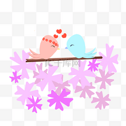 粉色的小鸟图片_亲吻的小鸟
