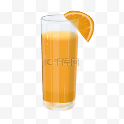 一杯橙汁图片_一杯带一片橙子的果汁