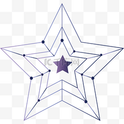 几何科技感线条五角星元素下载