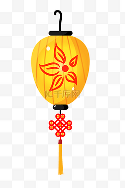 中国节日花纹图片_黄色印花灯笼